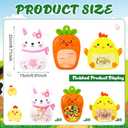 Resurhang 60 Pcs Easter Treat Bags Candy Zipper Cute Bunny Carrot Chick Food Goodie Gifts Bags Resealable Easter Rabbit Snack Containers with Handle for Some Bunny Is One Baby Shower Party Supplies