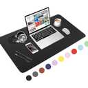WisFox Mouse Pad, Leather Desk Pad Protector, Office Desk Mat, Non-Slip PU Leather Desk Blotter, Laptop Desk Pad, Waterproof Desk Writing Pad for Home Office Decor(Blue, 31.5" x 15.7")