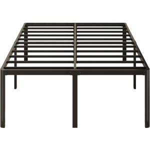 24 Inch High California King Bed Frames with Rounded Corner Legs, Heavy Duty Cal King Metal Platform Bed Frame No Box Spring Needed, Easy Assembly, Noise Free, Black
