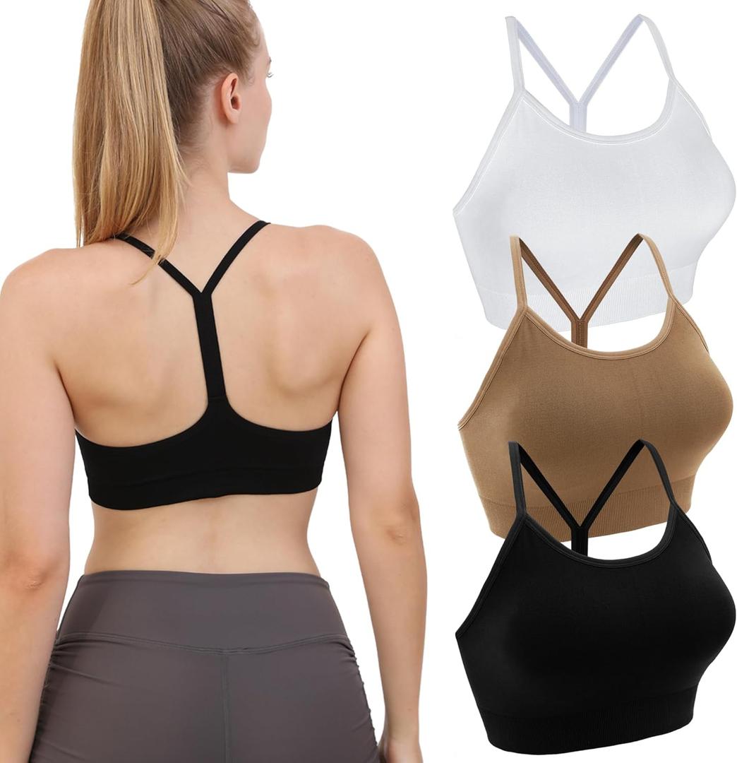 Double Couple Women Y Back Sports Bras for Women Thin Strap Workout Fitness Gym Yoga Fitness Bra (XXL)