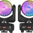 Moving Head dj Lights for Parties - BETOPPER Stage Lights 120W COB LED RGBW 4-in-1 DMX Wash Strobe Light for Parties Live Show Disco Events Concert(2)