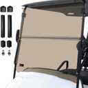Golf Cart Foldable Windshield 3/16" (5MM) Thicken Only Fits 1995-2013 EZGO TXT & Medalist, Fits 3/4" Struts Rail Windscreen Glass Replacement Shatterproof & Anti-UV Included Mounting Hardware (Tinted)