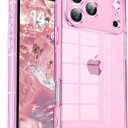 Tzomsze Case Compatible with iPhone 17 Pro Max Clear Case,Camera Protection,Reinforced Corners TPU Slim Shockproof Case Cover for Women Girls 6.9 inch-Transparent Pink