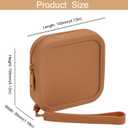 Small Square Portable Silicone Makeup Bag for Women Girls, Small Travel Lovely Waterproof Toiletry Cosmetic Bag, Zipper Closure Organizer Makeup Case with Handle (Light Brown)