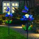 Solar Wind Spinners Outdoor, Butterfly Solar Wind Spinner with Cracked Ball Lights,Garden Spinners for Yard, Garden, Patio, Lawn Decor