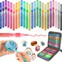 24-Color Glitter Acrylic Marker Pen, Glitter Metallic Shimmer Marker, Water-based Ink Glitter Pens for Rocks Egg DIY Crafts Making