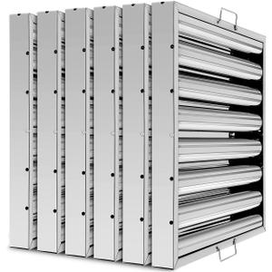 Hood Filters 430 Stainless Steel 19.5W x 19.5H Inch, 7 Grooves Commercial Hood Filters, Commercial Kitchen Range Hood Filter for Grease Rated Commercial Kitchen Exhaust Hoods, 6 Pack