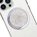 Magnetic Retractable Phone Stand, Phone Grip, Suitable for Round Foldable Phones and Tablet Accessories - -Transparent Shine (Shimmering Color) (glittering)