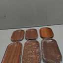 Solid Wood Serving Platters and Trays of Natural Wood with Edge,Rectangular Avoid Sliding and Spilling Food (Acacia Oval Platters 6 Pack)