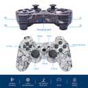 Controller for PS-3 Wireless, Gaming Remote Joystick for Play 3 with Charger Cable Cord (Black Ghost, White Skull)