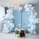 Blue and White Balloons, Light Blue White Balloon Garland Arch Kit, 84 Pack Pastel Blue White Balloons for Baby Shower Birthday Wedding Party Decoration