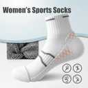 Sports running crew socks, shock-absorbing and blister-resistant sports socks, 1 pairs for women size 6-11
