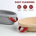 Sourdough Bread Baking Supplies, Cotton Rope Banneton Bread Proofing Basket Set, Oval & Round Bread Baskets with Liners & Covers (Khaki and gray, 10)