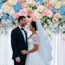 10x8ft Flower Wall Backdrop Photograph Spring Floral Wedding Birthday Baby Shower Tea Party Background Kids Girls Princess Portrait Mothers Day Cake Table Decorations Banner Photo Studio Props