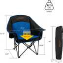 FAIR WIND 2 Pack Oversized Padded Camping Chair Heavy Duty Quad Fold Arm Chair Portable for Outdoor - Support 500LBS, Blue