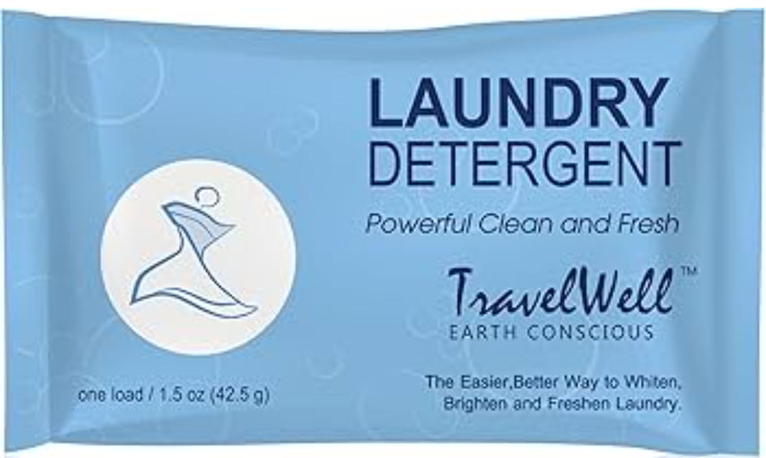 Travel Laundry Detergent Powder Bulk - Individually Wrapped Multi Pack - 11 Packets (1.5 oz per bag) - Non Toxic Supplies - For Clean & Fresh Clothes - Stain Remover Powder