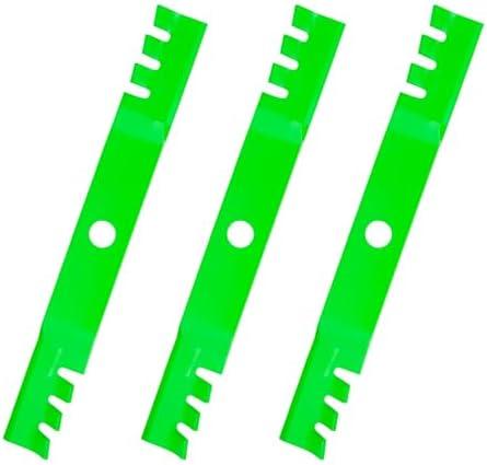 Mower Blade Fit for Kubota 70000-00602 70000-25001 76539-34330 K5651-34340, B1550 B1750 F2560E F3060 G1900 G2000 RC60B-21, for Lesco 051432 Toothed Mulching 3 Pack