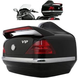 Motorcycle Luggage Trunk W/Tail Light Compatible with Harley Davidson Honda Yamaha Suzuki, Motorcycle Luggage Trunk Tail Box w/Back Pad