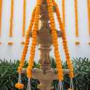 Marubhumi Artificial Marigold Flower Garland – 5 Pcs, 5 Ft Each | Traditional Gulchadi Strings for Diwali, Wedding, Home & Festival Decoration