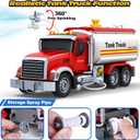 SpringFlower Toy Truck, Boy Toy for 3 4 5 6 Year Old Boys, Oil Tanker Truck Toy with Sound Light and Water Spray Function, Christmas Birthday Gifts for Boys & Girls