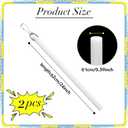24 inch Curtain Pull Wand, White Curtain Pull Rod with Hook, Drapery Pull Wand for Easier Opening and Back - 2 Pack