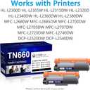 TN660 TN-660 Toner Cartridge Black High Yield Replacement for Brother TN 660 TN630 Compatible HL-L2300D HL-L2305W MFC-L2740DW MFC-L2700DW Printer Toner TN660 2-Pack