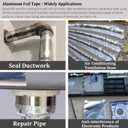 6Rolls Aluminum Foil Tapes, HVAC Duct Tape Heavy Duty, Silver Metal Adhesive Insulation Tape (3.9mil, 2"x65 Feet) High Temperature for Pipe Ductwork, Sealing Patching Heat Cold Air Ducts, Dryer Vents