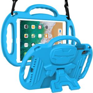 LTROP iPad Case - 6th/5th Gen & iPad Air 2 - 9.7" Kids Handle Stand with Screen Protector - Blue