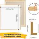 4 Pack 16 x 20 inch Floater Frame Canvas Gallery Wrapped Canvas Set with Cotton-Linen Blend (400 GSM), Triple Acid-Free Gesso, Warp Resistant, Ready to Hang for Oil and Acrylic, 4pk-1620