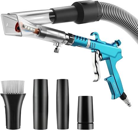 GOCCIDA 2IN1 Car Interior Detailing Air Blow Gun & vacunm Gun with Adjustable Air Flow Nozzle,Cleaning Gun Quickly Blasts Dirt and Dust from Surface Works with Air Compressor(Upgrade Rotate Tube) Blue