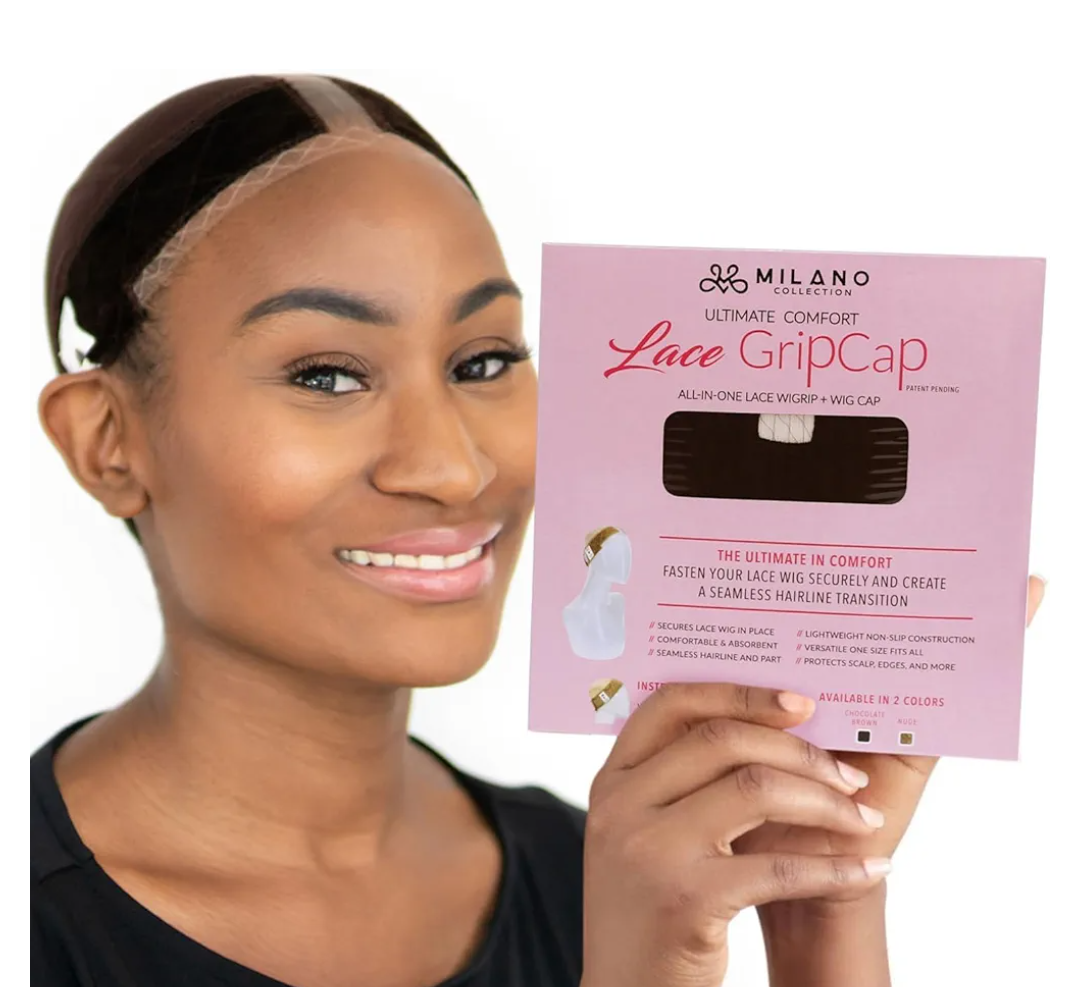 MILANO COLLECTION Lace Wig Grip Cap for Women, Adjustable Wig Caps for Women Non Slip with Headband to Secure Lace Top Perfectly in Place, One Size Fits All, One Size Fits All, Chocolate Brown