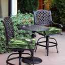 LVTXIII Patio Chair Cushions 19"x19"x3", Water-Repellent Outdoor Seat Cushions for Patio Furniture, Square Chair Pads with Ties for Home Garden Decoration, Set of 2, Swaying Palms Green