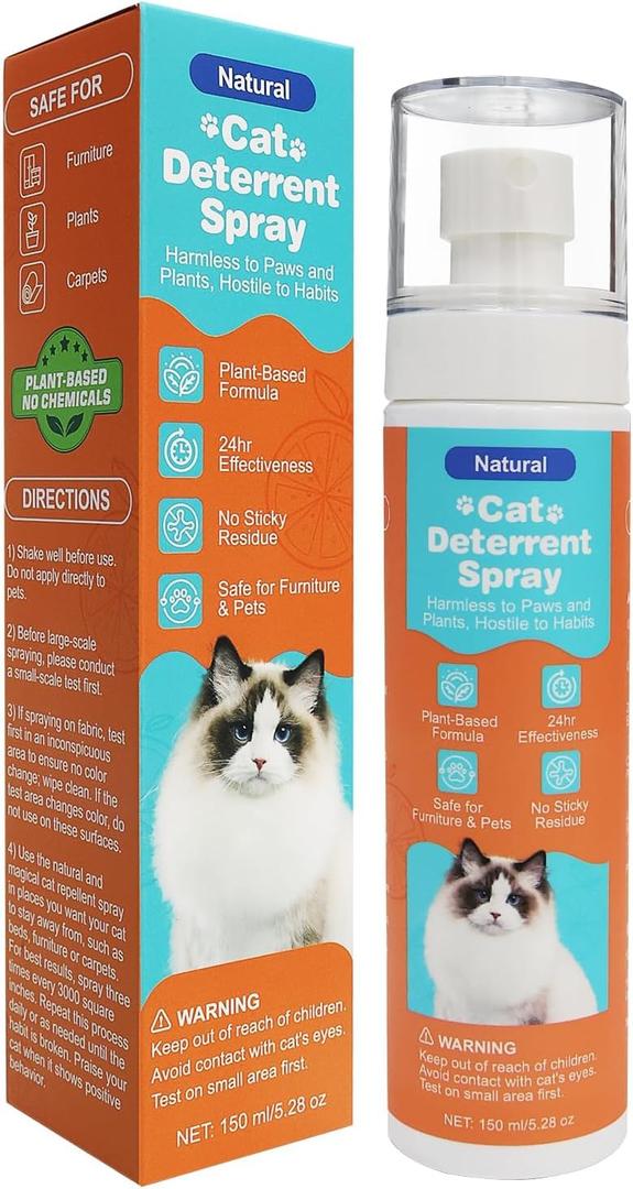 Cat Repellent Spray with Citrus Scent, Indoor & Outdoor Traning Aid for Urine Marking & Anti-Scratch, 150ml, Cobalt