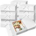 Kucoele 15 PCS Gift Boxes with Lids, 10.6 x 7.8 x 3.1 Inches Bridesmaid Gift Boxes, White Proposal Boxes with Ribbons for Wedding, Birthday, Graduation Present Packaging