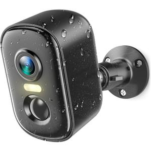 2K Security Cameras Wireless Outdoor, 1 Pack Battery Powered WiFi Cameras for Home Security with AI Motion Detection, Spotlight Color Night Vision, 2-Way Talk, Siren Alarm, IP65, Cloud/SD Storage