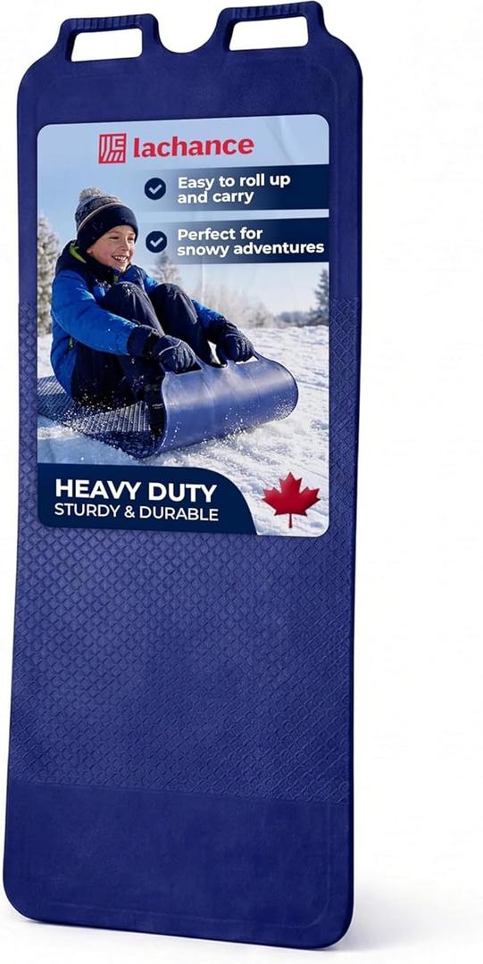 Roll Up Sleds for All Ages, Flexible Snow Carpet Mat 45- Durable, Foldable Snow Sled Equipped with Two Handles, Made in Canada, Non-Slip Surface, Smooth Glide