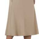 ANIVIVO Women's Midi Length Skorts Skirts with Pockets Modest Skirts 28" Long Knee Length Athletic Skorts (Medium, Khaki)