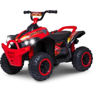 Kid Trax 12V ATV Ride On - Electric ATV, 2 Speed, Ride On Toys, Led Headlights, Quad Four Wheelers, Forward and Reverse, Kids Car Ride On, Indoor/Outdoor Toys, Max Weight 77 lb, Ages 3-8, FIRE RED, 38 inches x 24 inches x 28 inches