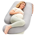 Momcozy Pregnancy Pillows for Sleeping, U Shaped Full Body Pillow for Pregnancy Women with Removable Jersey Cotton Cover, 57 Inch Maternity Pillow, Grey