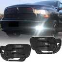 BICYACO LED Fog Light Compatible with Dodge Ram 1500 2009-2012 Dodge Ram 2500/3500 2010-2018 Pickup Truck w/Bracket Replacement -1 Pair Black