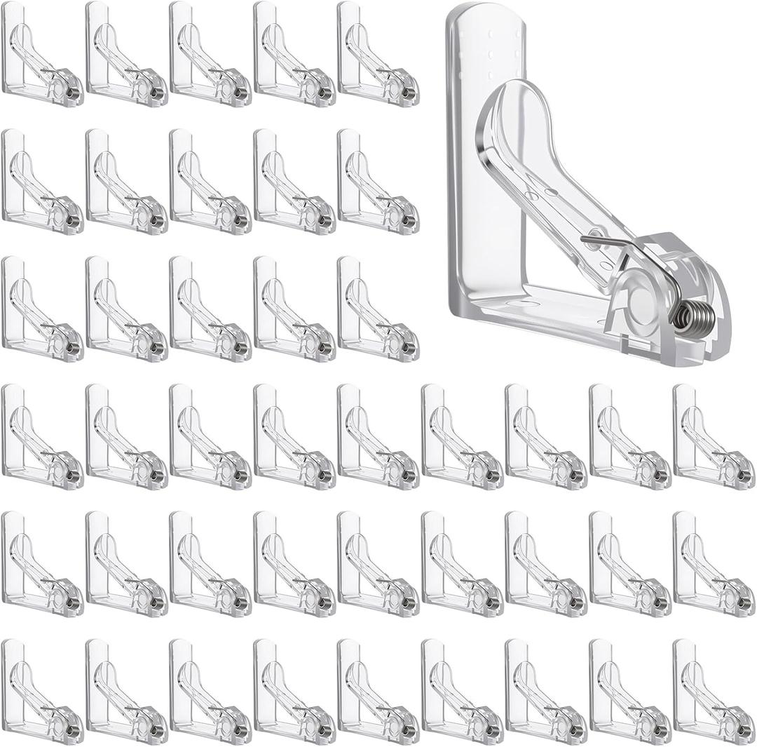48pcs Tablecloth Clips Table Cloth Clips Picnic Clear Plastic Clip-Clamp Holder Table Tablecloth Clip Bulk for Outdoor,Wedding Picnic Tables Camping tablecloths Party Essentials