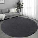 Round Area Rugs for Living Room Bedroom, 6x6 Feet Dark Grey Ultra Soft Thickened Memory-Foam Modern Indoor Circle Rug, Comfy Minimalist Circular Carpets for Girls Boys Nursery Dorm Home Decor