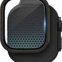 ZAGG XTR4 Glass Screen Protector for Apple Watch Ultra 3/2/ 1, Watch Size: 49mm - Fortified with Graphene, Blue Light Filter, Aluminum Frame, Black