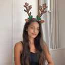 2 x CHUN-YAN Christmas Reindeer Antlers Headband - Deer Antlers Headbands for Christmas Hair Accessories - Reindeer Headbands for Women Holiday Party Favors Supplies