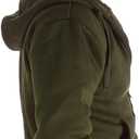 Hoodies for Men Sherpa Lined Zip Up Heavy Weight Fleece Warm Sweatshirts Military Green M (M)