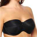 Panache Women's Evie Underwire Bridal Strapless Bra | Padded Lift, Secure Fit, Stay-Put Support, Multiway Straps (30G, Black)