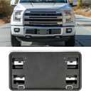 HECASA Front Bumper License Plate Bracket Compatible with 2015-2017 Ford F150 Replacement for FO1068165 FL3Z17A385A, License Plate Frame Mounting Holder Cover Textured Black Plastic