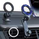 ZEEHOO Compatible with MagSafe Car Mount, Magnetic Phone Holder for Car [12 Strongest Magnets], Magnetic Car Vent Phone Mount [Non-Blocking&360 Rotation] for iPhone 15 14 13 12 Pro Max Mini (Dark Black)