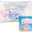 Care Bears Classic Retro Beauty Silky Satin Standard Reversible Pillowcase & Eye Mask Set, 20x30, for Hair and Skin, (Officially Licensed Product) by Franco Collectibles