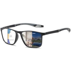 KISSOUL Multifocal Progressive Transition Photochromic Reading Glasses Blue Light Blocking Multifocus Readers Spring Hinge